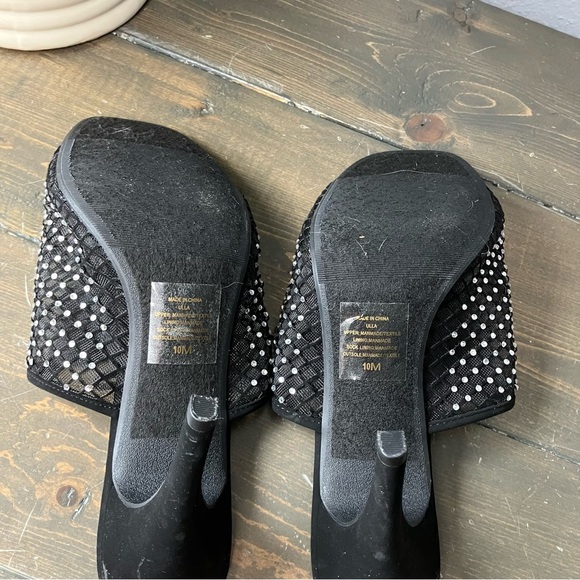 coconuts by matisse Heels 10 Black Mules Slip-on Embellished Sparkle - Picture 7 of 11